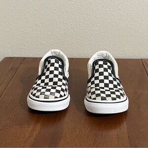 Vans Slip On Shoes Size 7 Toddler Checkered Black & White Checkerboard Sneakers